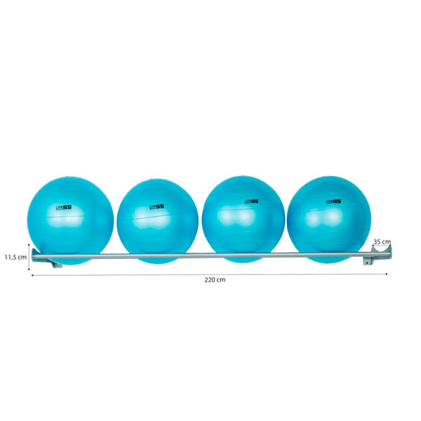Wall Mount Fitness Ball Rack 220 cm